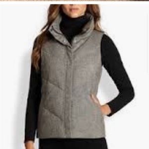 Eileen Fisher Vest Puffer Down Herringbone wool medium